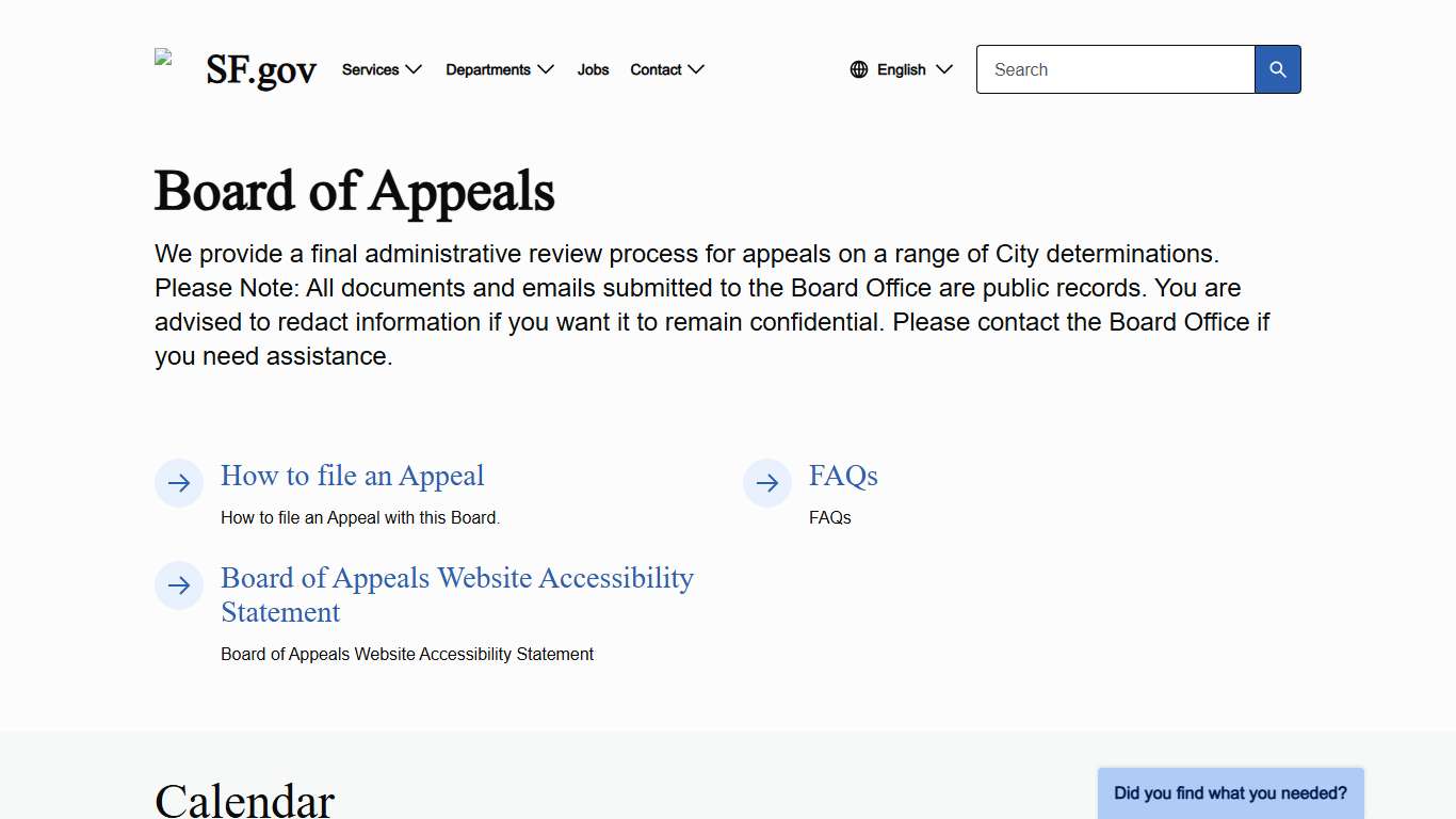 Board of Appeals SF.gov