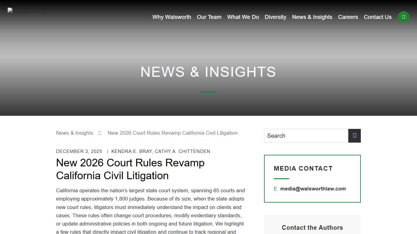 New 2026 Court Rules Revamp California Civil Litigation - Walsworth LLP