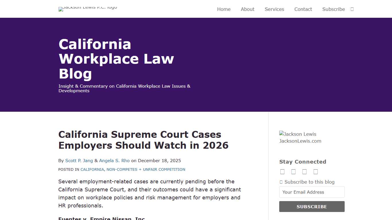 California Supreme Court Cases Employers Should Watch in 2026 California Workplace Law Blog
